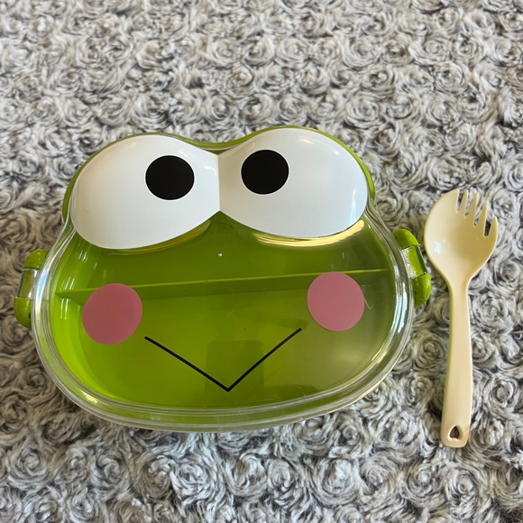 KEROPPI Frog Lunch Bento Box Easy Open Snack Container Storage Case Clear Top xo - Picture 9 of 9